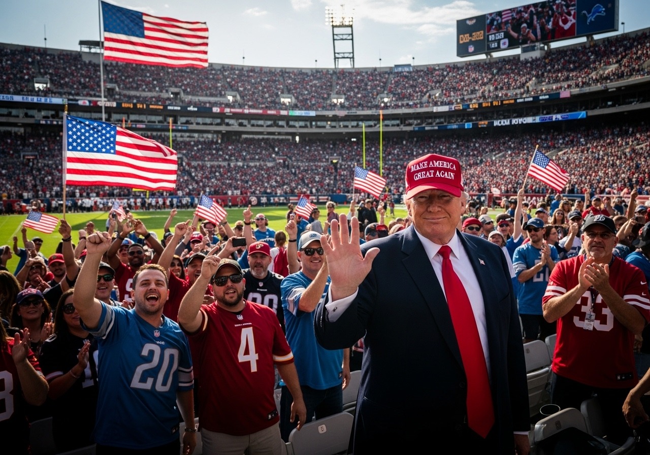 Trump Shocks Nation with Historic NFL Game Appearance